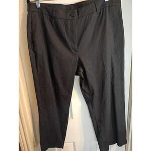 J. Jill Linen Stretch Pants Black Cropped Sz14 P Classic Spring